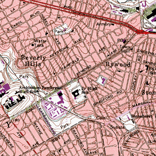 Topographic Map of Hilltop Road Station, PA