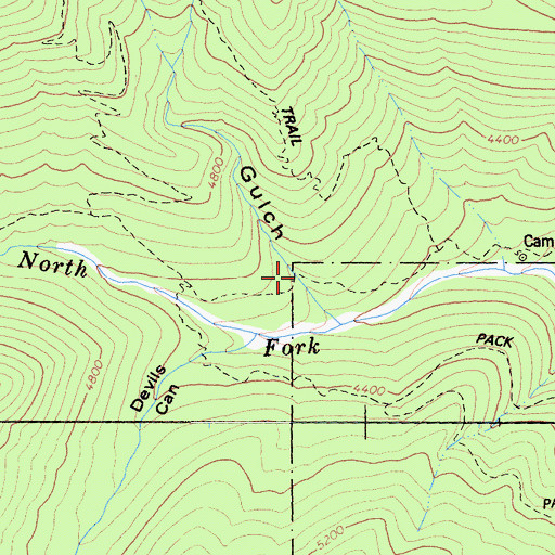 Topographic Map of Snowslide Gulch, CA