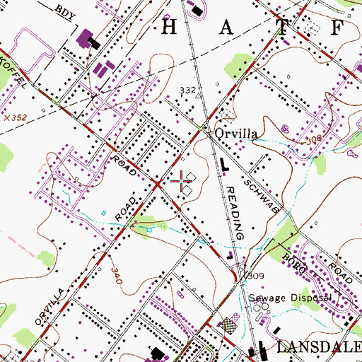 Topographic Map of Hilpert, PA