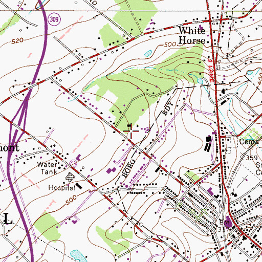 Topographic Map of Holiday House Recreation Area, PA