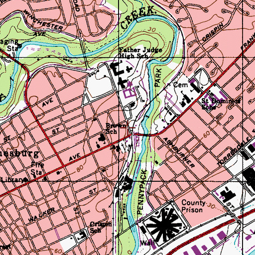 Topographic Map of Holmesburg Finance Station Post Office, PA