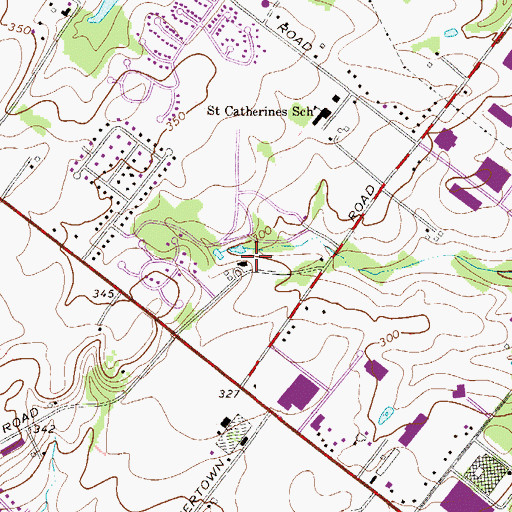 Topographic Map of Horsham Business Center, PA