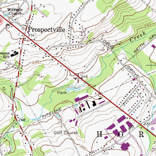 Topographic Map of Horsham Fire Company Station 15 - B, PA