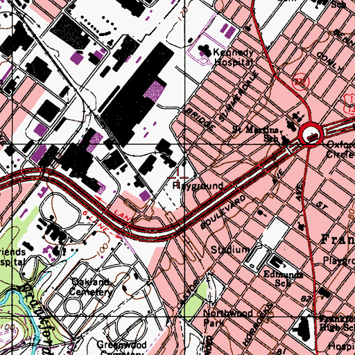 Topographic Map of Houseman Community Center, PA