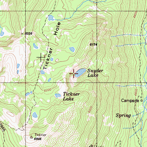 Topographic Map of Snyder Lake, CA