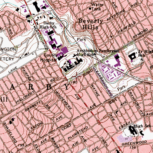 Topographic Map of Congress Avenue Station, PA