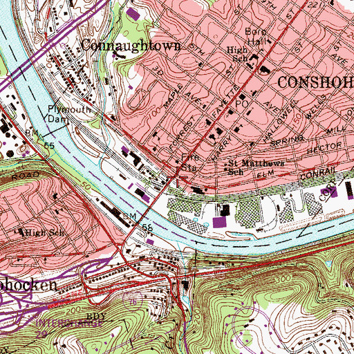 Topographic Map of Conshohocken Chamber of Commerce, PA