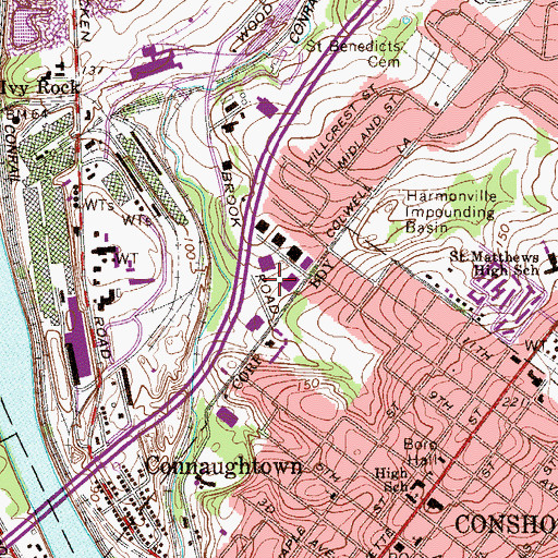 Topographic Map of Conshohocken Plymouth Industrial Park, PA