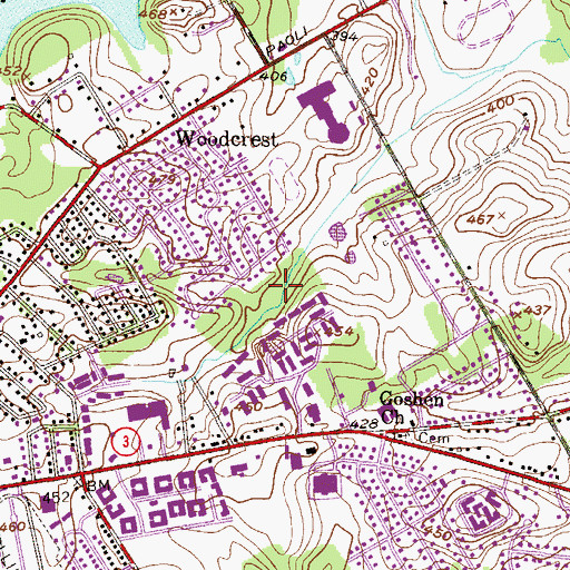 Topographic Map of Coopersmith Park, PA