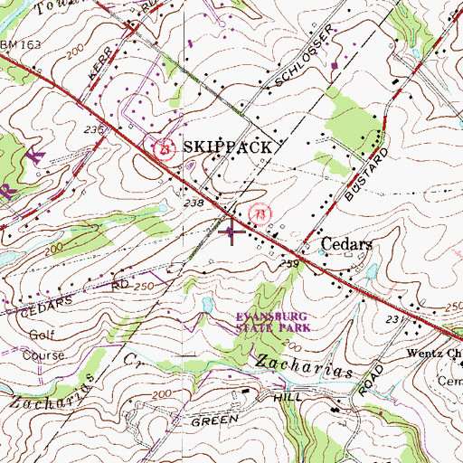 Topographic Map of Cornerstone Church of Skippack, PA