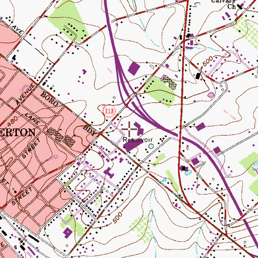 Topographic Map of County Line Plaza Shopping Center, PA