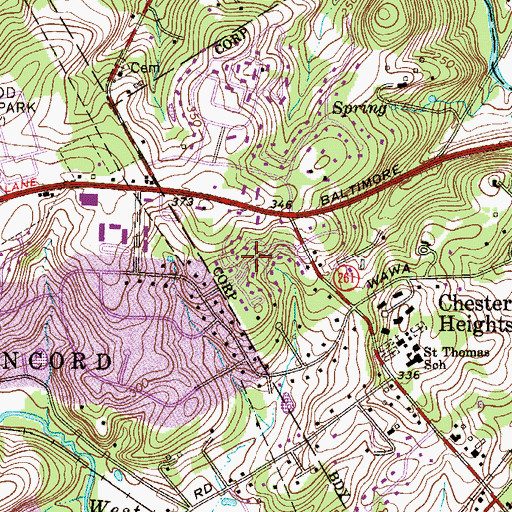 Topographic Map of Coventry Crossing, PA