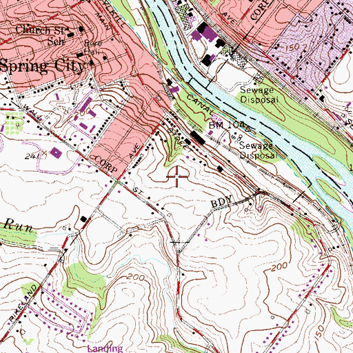 Topographic Map of Cromby Industrial Park, PA