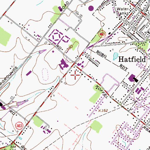 Topographic Map of Cross Gate, PA