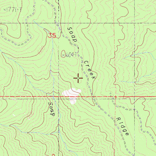 Topographic Map of Soap Creek Ridge, CA