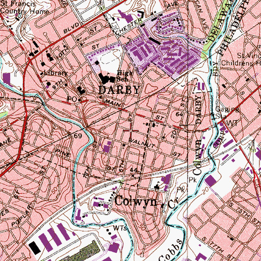 Topographic Map of Darby Fire Patrol 2, PA