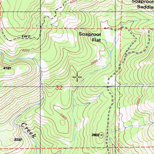 Topographic Map of Soaproot Flat, CA