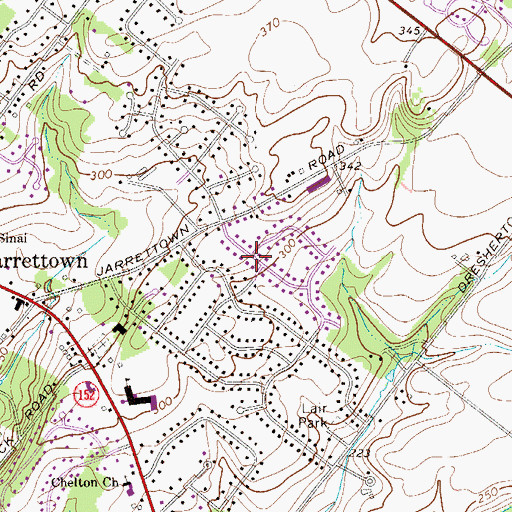 Topographic Map of Dawesfield, PA