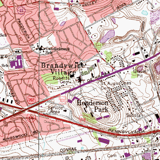 Topographic Map of Dekalb Plaza Shopping Center, PA