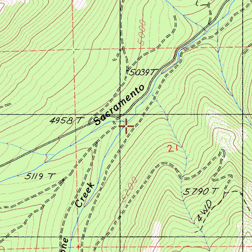 Topographic Map of Soapstone Creek, CA