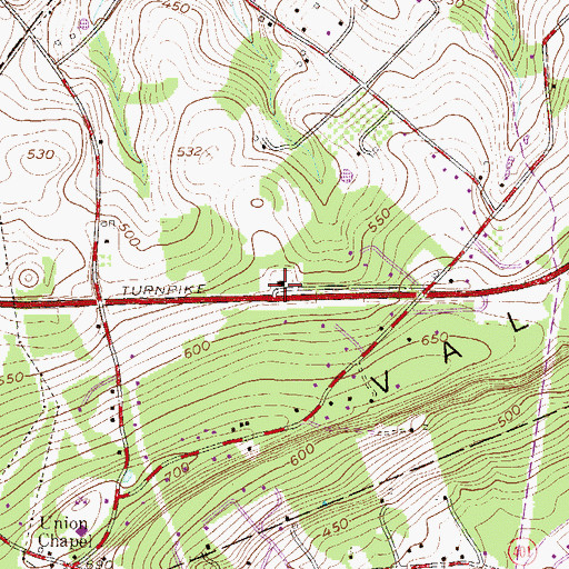 Topographic Map of Devault Maintenance Shed, PA
