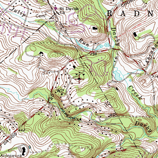 Topographic Map of Devereux Gateway School, PA