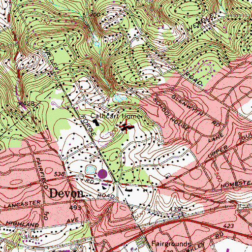 Topographic Map of Devon Prepatory School, PA