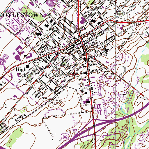 Topographic Map of Doyleston Station, PA