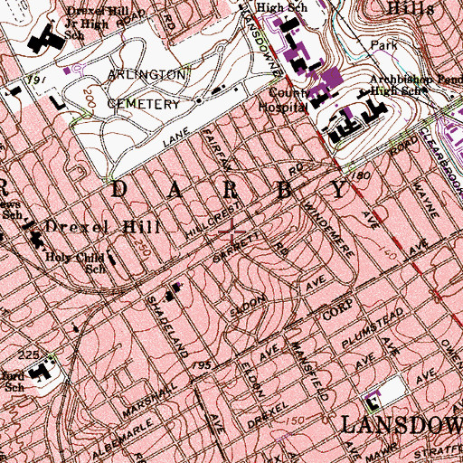 Topographic Map of Drexel Park Station, PA