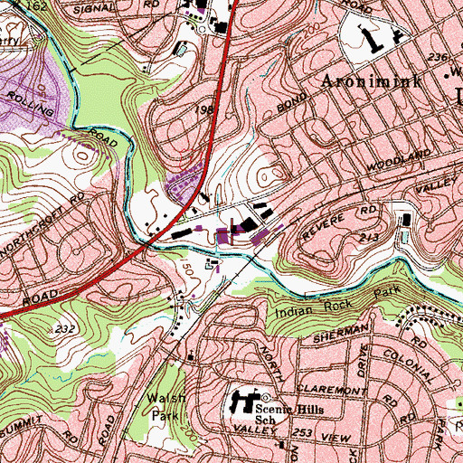 Topographic Map of Drexeline Shopping Center, PA