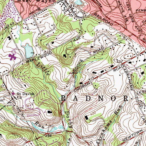 Topographic Map of Dubarry Estates, PA