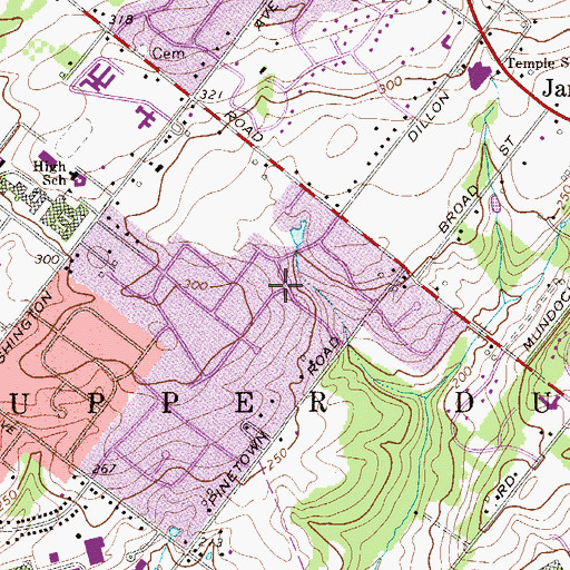 Topographic Map of Dublin Estates, PA