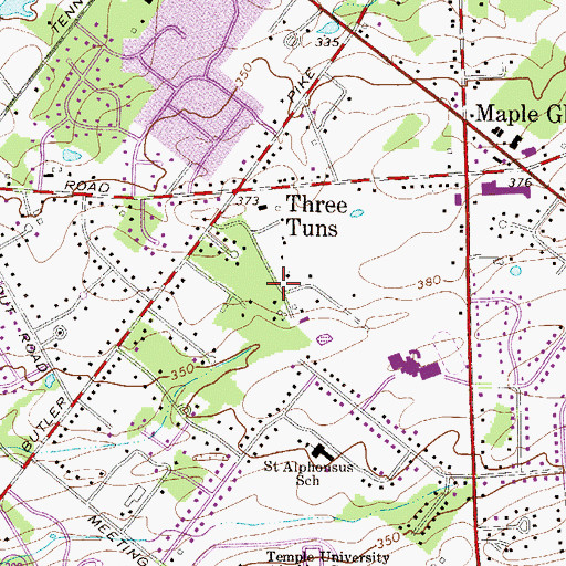 Topographic Map of Dublin Glen, PA