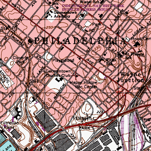 Topographic Map of Eagles Nest Christian School, PA