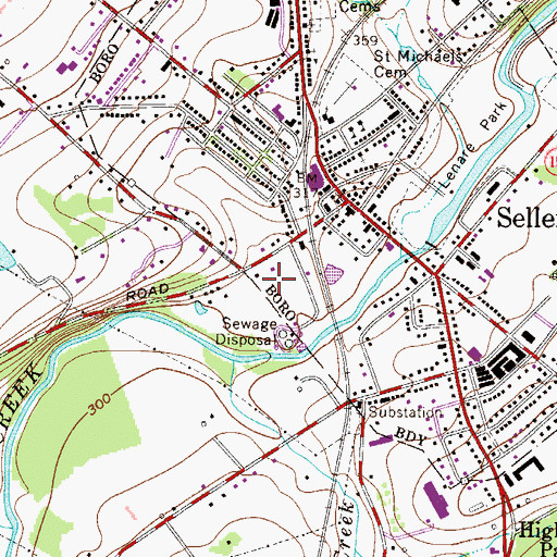 Topographic Map of Earl B Druckenmiller Park, PA