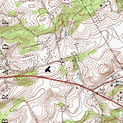 Topographic Map of East Bradford Township Building, PA