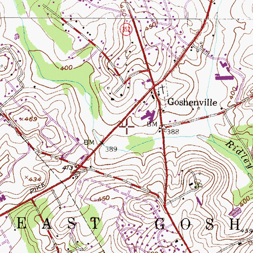 Topographic Map of East Goshen Township Building, PA