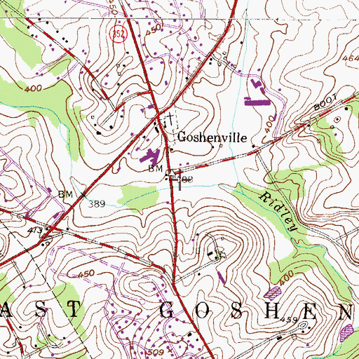 Topographic Map of East Goshen Township Park, PA
