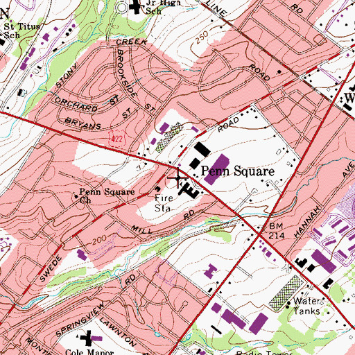 Topographic Map of East Norriton Township Police Station, PA