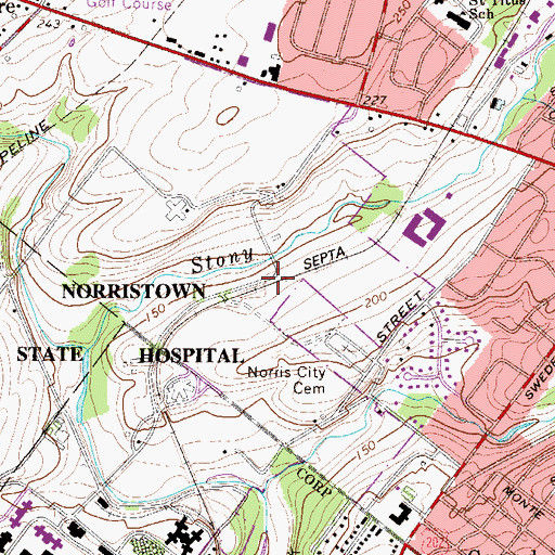 Topographic Map of East Norritown Township Park, PA