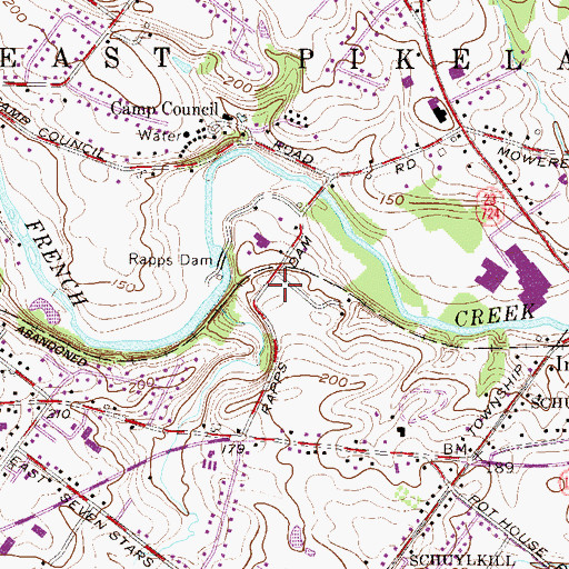 Topographic Map of East Pikeland Township Building, PA