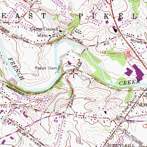 Topographic Map of East Pikeland Township Police Station, PA