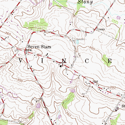 Topographic Map of East Vincent Township Police Station, PA