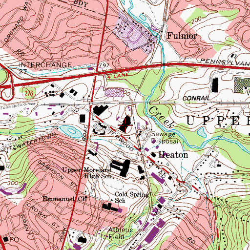 Topographic Map of Eastern Center for Arts and Technology, PA