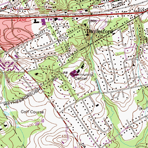 Topographic Map of Easttown YMCA, PA
