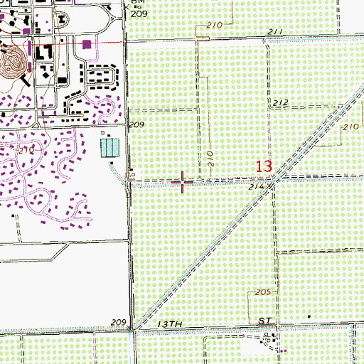 Topographic Map of B 5.5 W Lateral, AZ