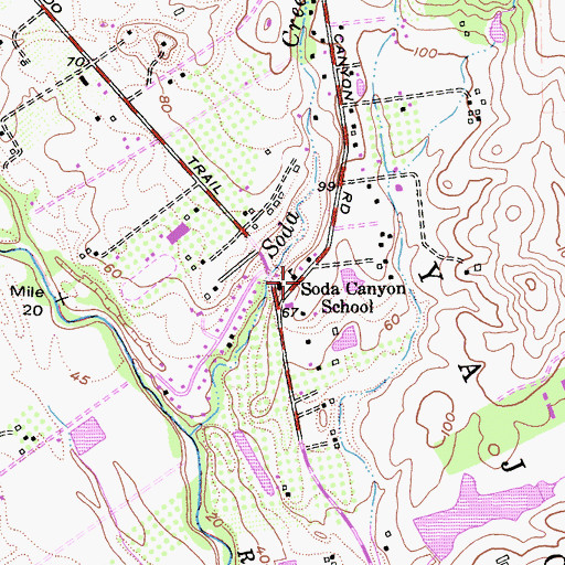 Topographic Map of Soda Canyon School, CA