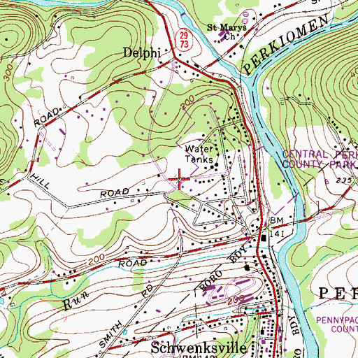Topographic Map of Eden Mennonite Cemetery, PA