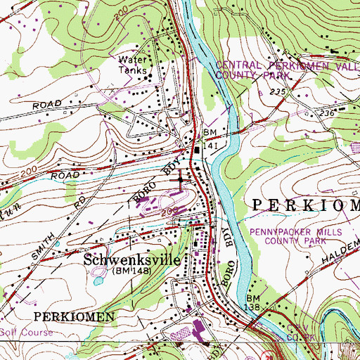 Topographic Map of Eden Mennonite Church, PA