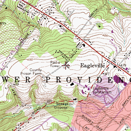 Topographic Map of Emergency Operations Center, PA